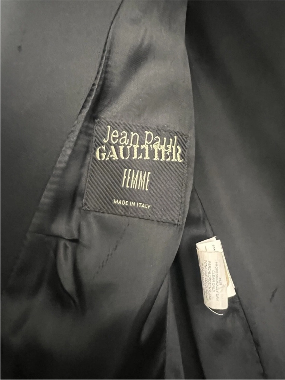 Jean Paul Gaultier Black Satin-Lined Jacket Interior - Picture 2 of 5